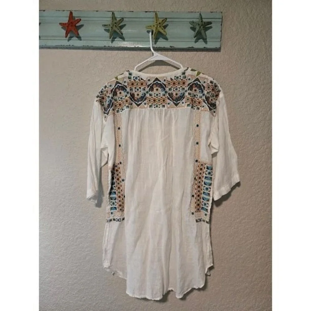 Johnny Was White Embroidered Midi Dress - Picture 4 of 5